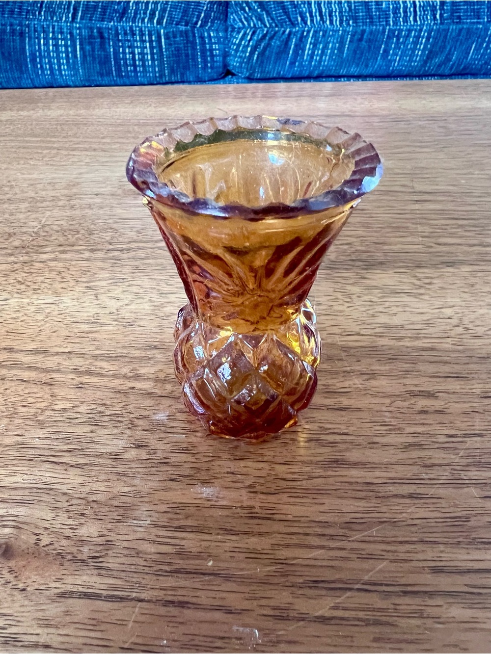 Amber Glass Pineapple Vase -